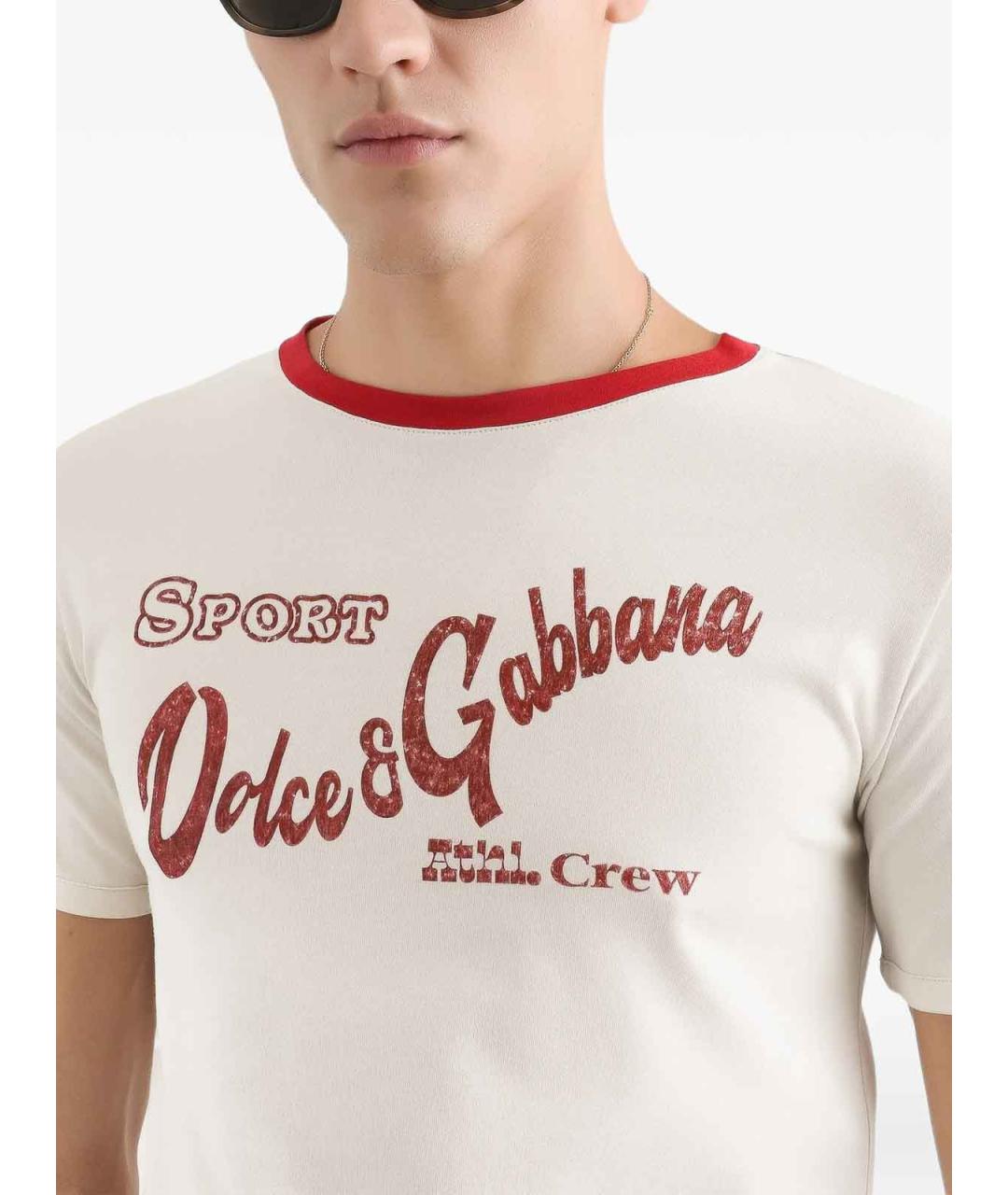 DOLCE&GABBANA Белая хлопковая футболка, фото 5