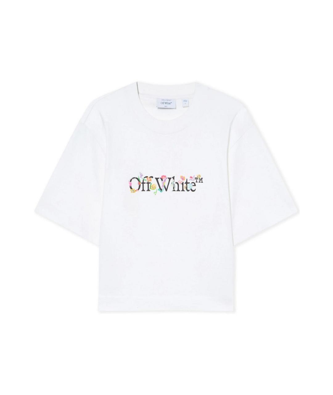 OFF-WHITE Белая хлопковая футболка, фото 1