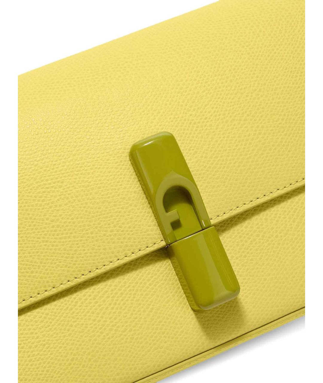 FURLA Желтая кожаная сумка через плечо, фото 4