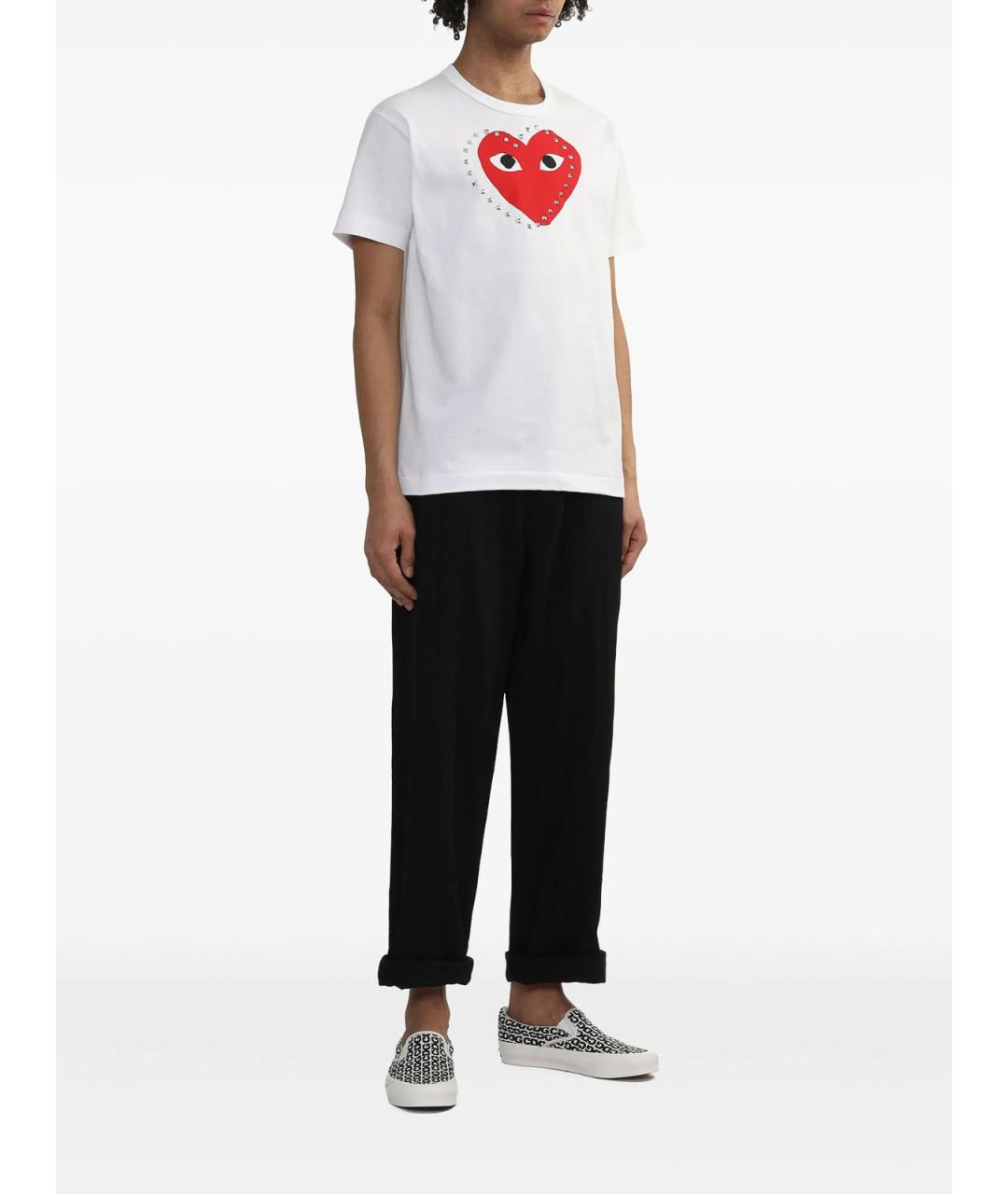 COMME DES GARÇONS Белая хлопковая футболка, фото 2