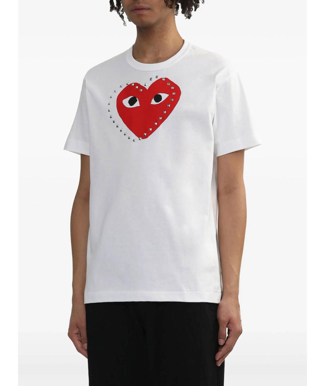 COMME DES GARÇONS Белая хлопковая футболка, фото 3