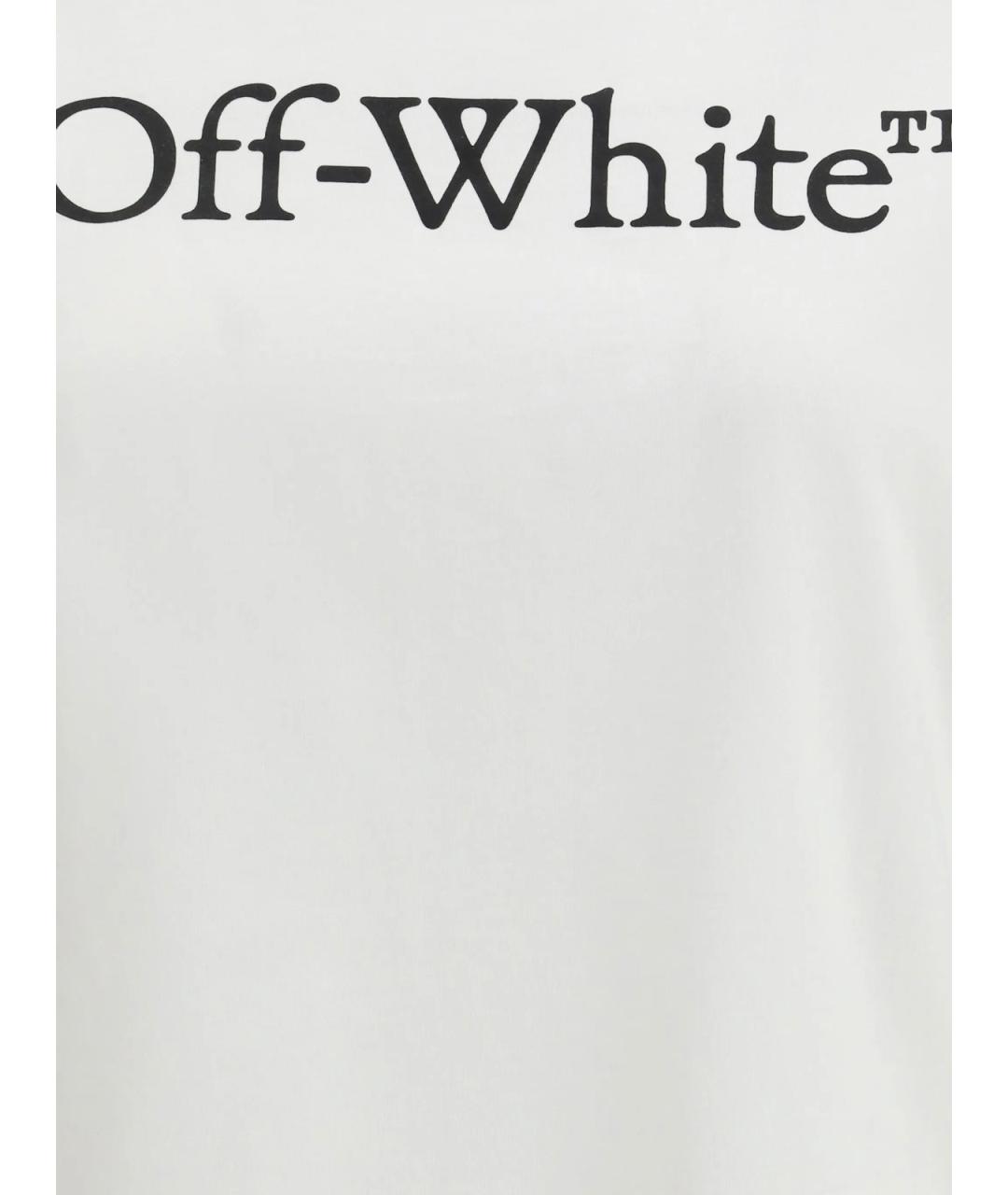 OFF-WHITE Белая хлопковая футболка, фото 3