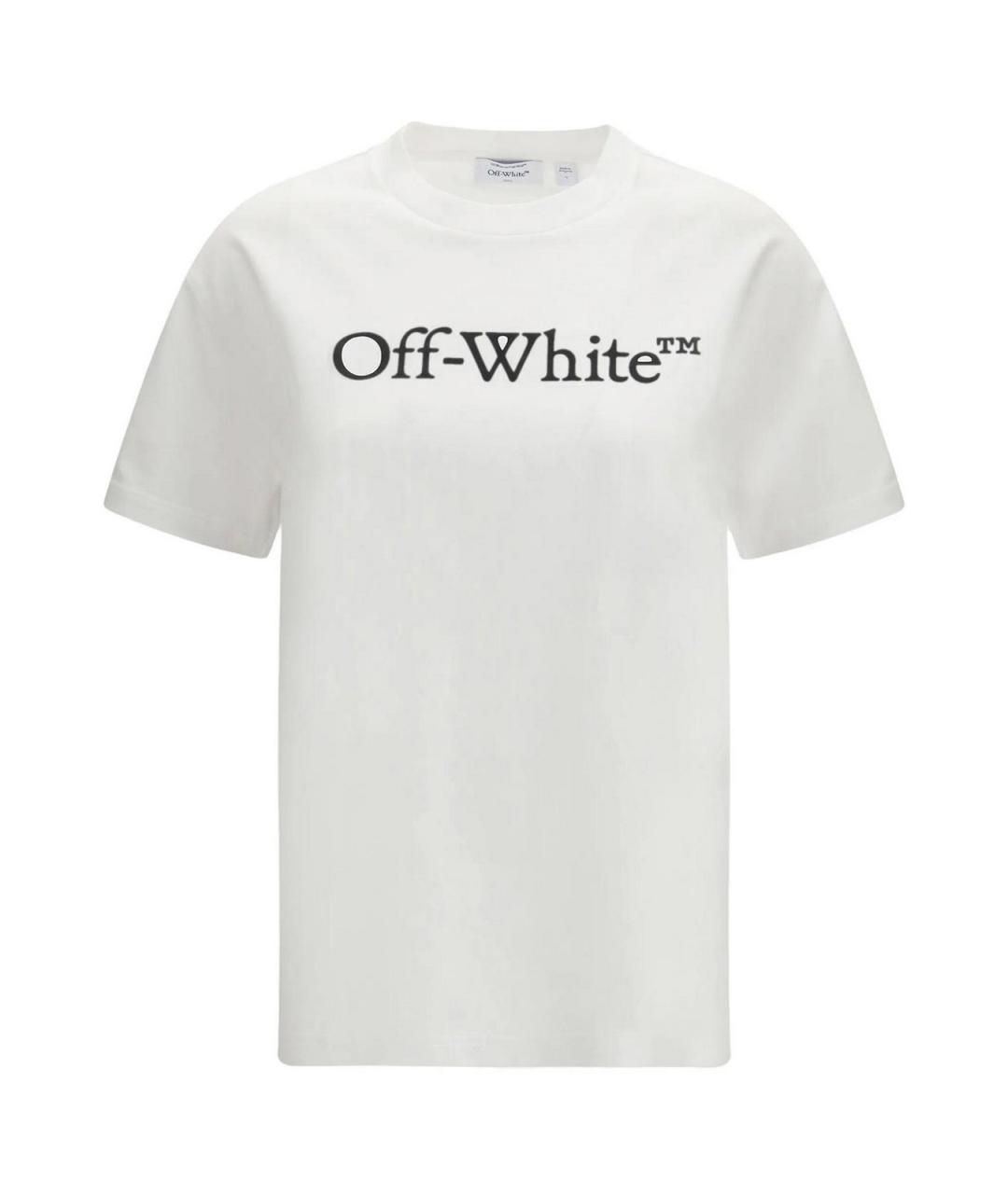OFF-WHITE Белая хлопковая футболка, фото 1