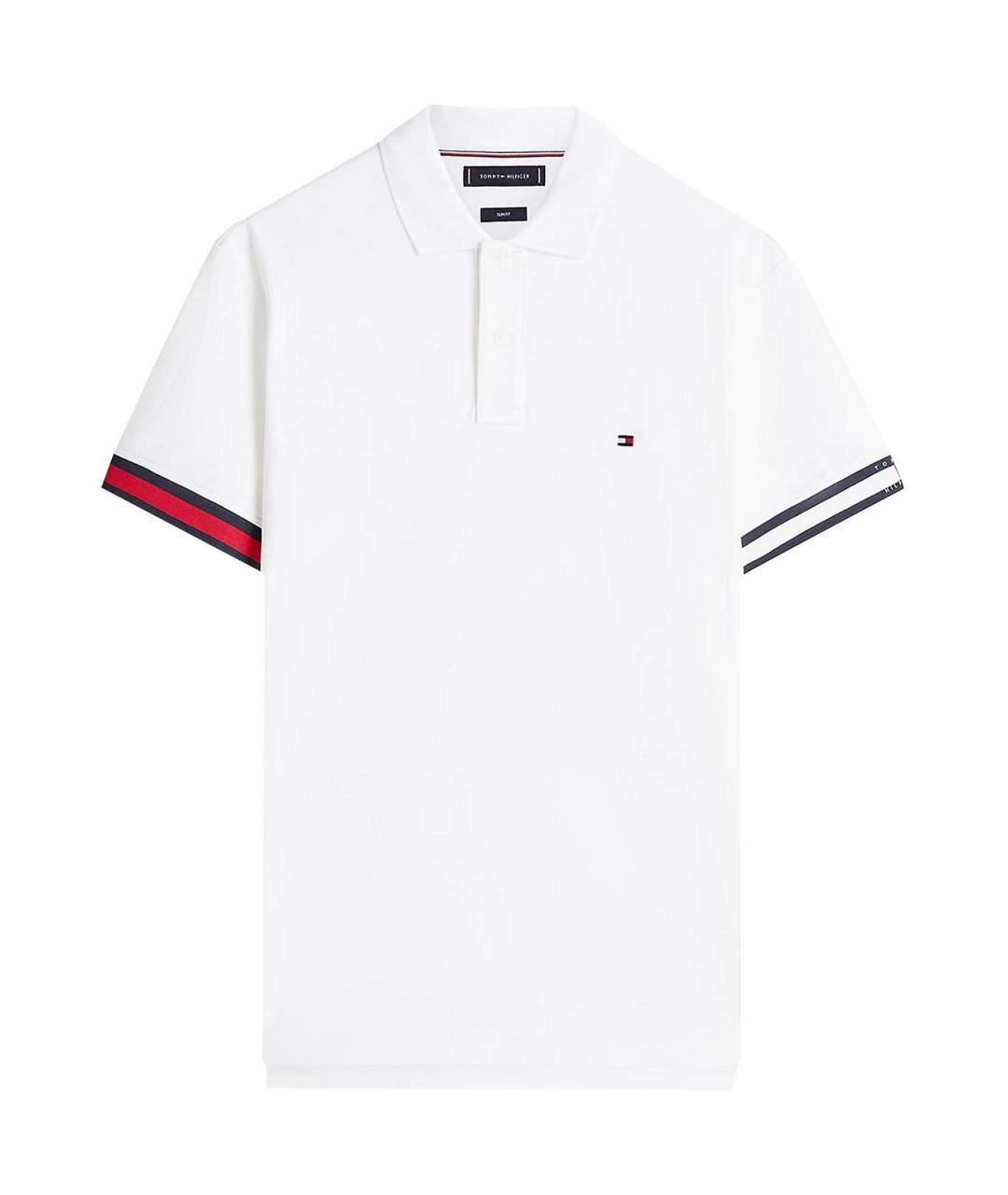 TOMMY HILFIGER Белое хлопковое поло с коротким рукавом, фото 1