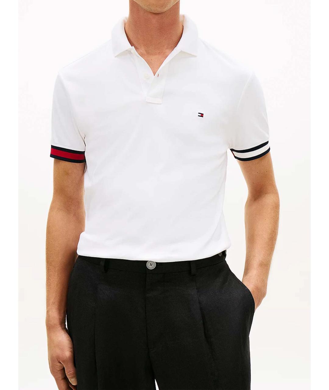 TOMMY HILFIGER Белое хлопковое поло с коротким рукавом, фото 2