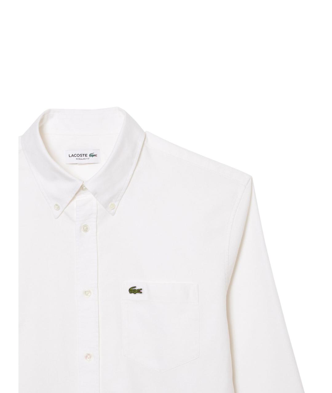 LACOSTE Белая хлопковая кэжуал рубашка, фото 2