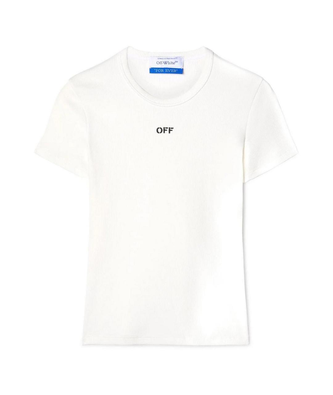 OFF-WHITE Белая хлопковая футболка, фото 1