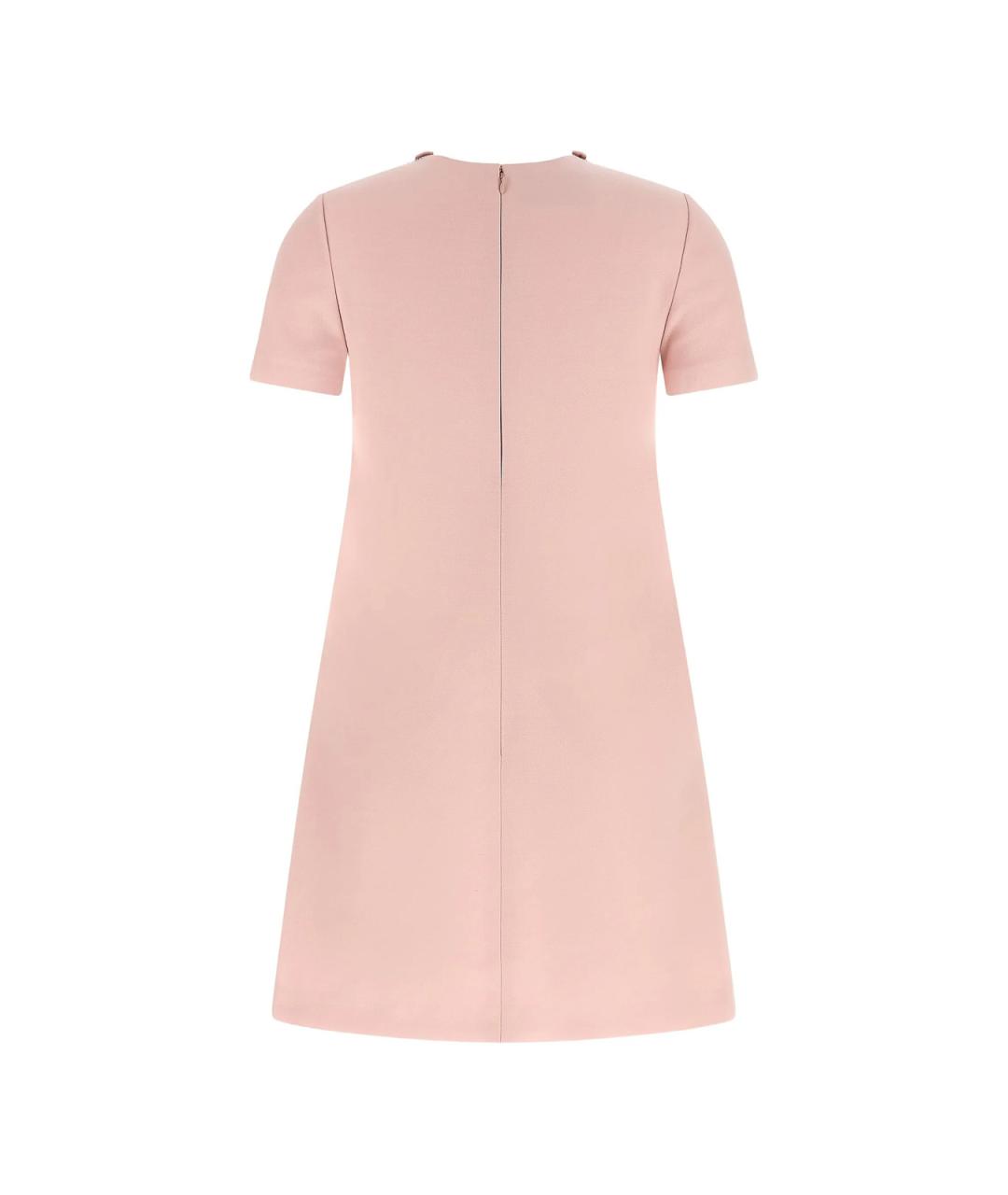 VALENTINO Розовое шерстяное коктейльное платье, фото 2
