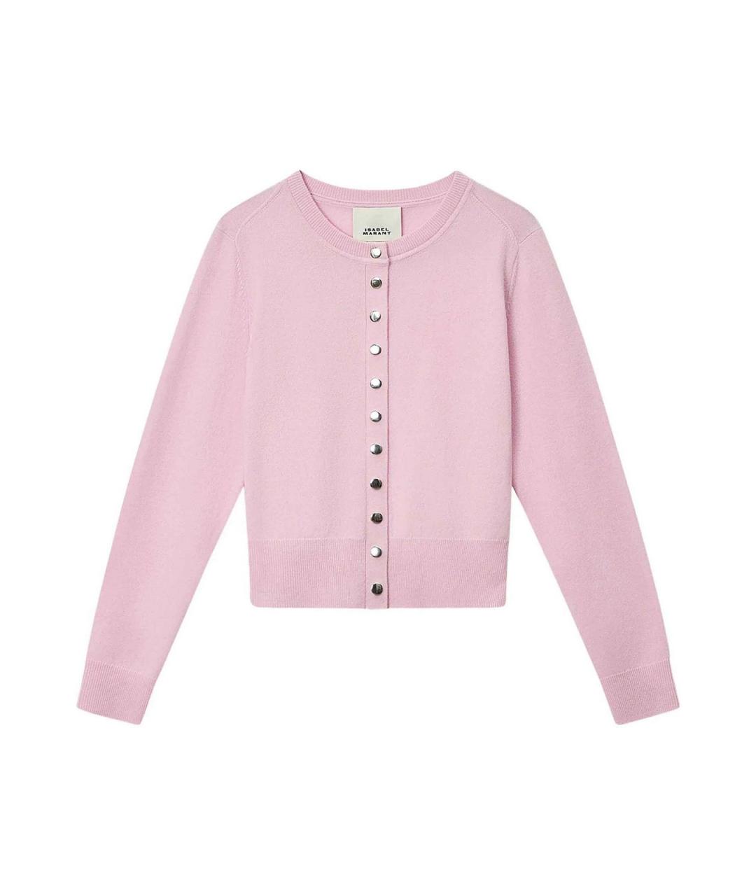 ISABEL MARANT Розовый шерстяной кардиган, фото 1