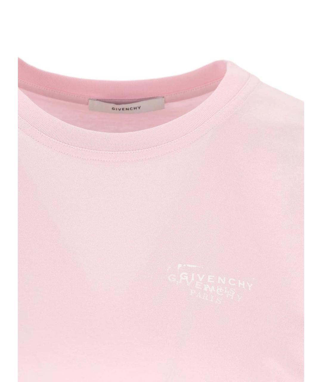 GIVENCHY Розовая хлопковая футболка, фото 4