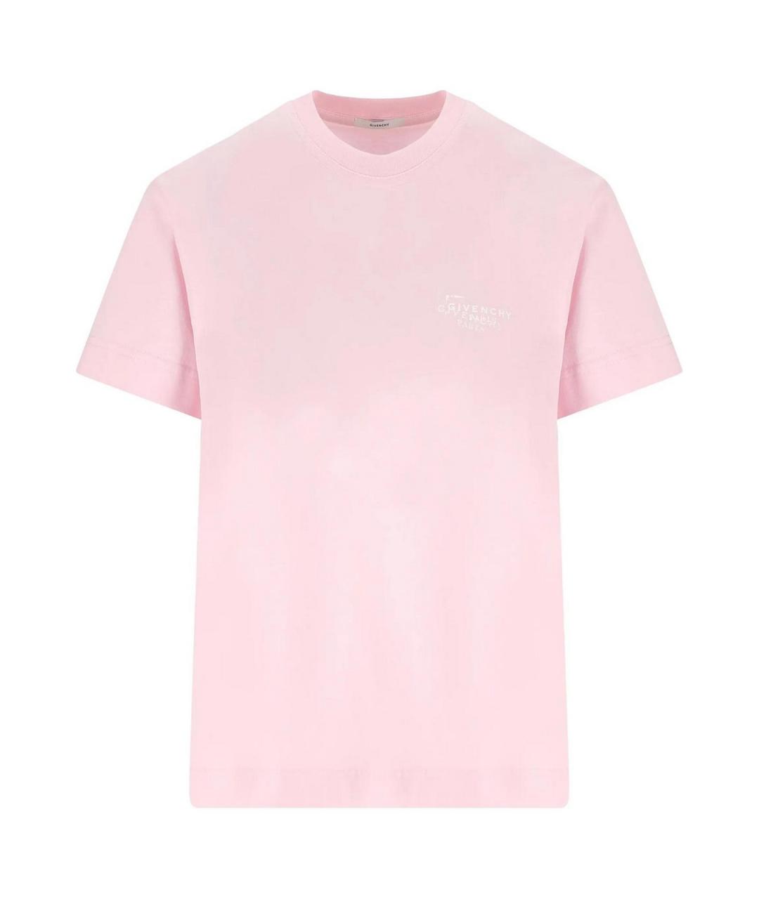 GIVENCHY Розовая хлопковая футболка, фото 1