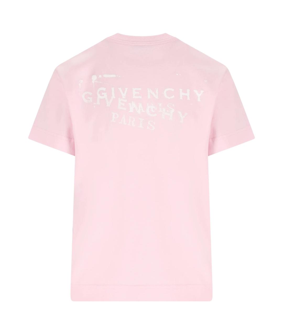 GIVENCHY Розовая хлопковая футболка, фото 2