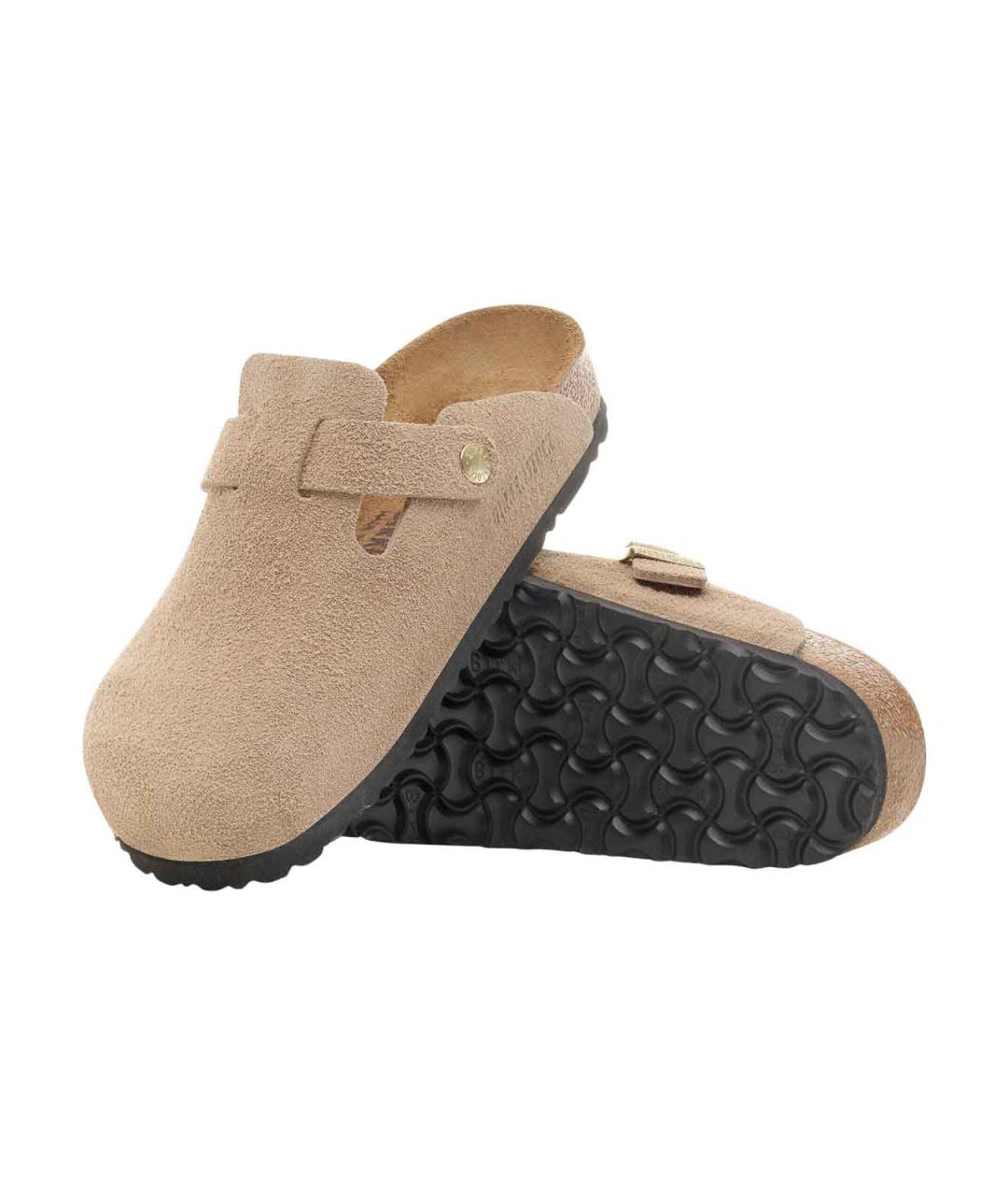 BIRKENSTOCK Бежевые замшевые мюли, фото 4