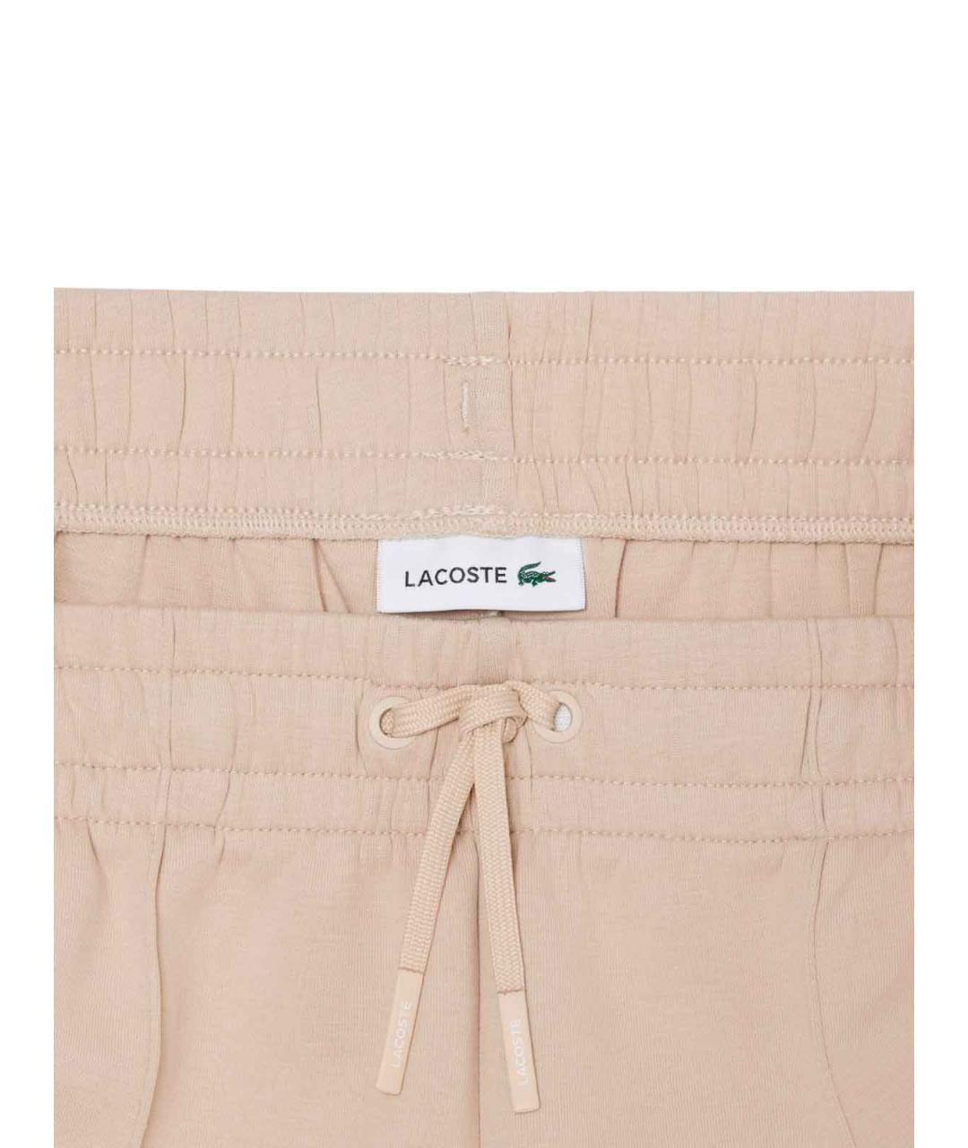LACOSTE Бежевые хлопковые спортивные брюки и шорты, фото 3