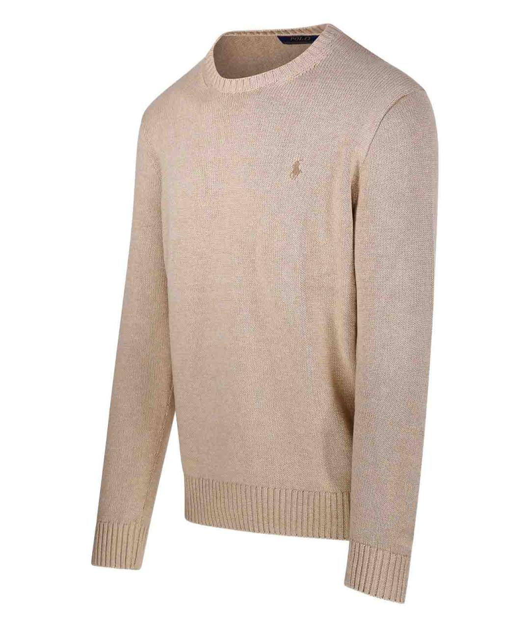POLO RALPH LAUREN Бежевый хлопковый джемпер / свитер, фото 3