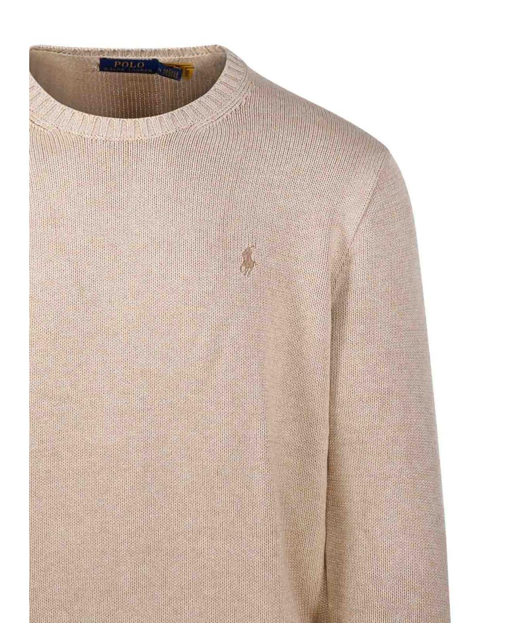 POLO RALPH LAUREN Бежевый хлопковый джемпер / свитер, фото 4