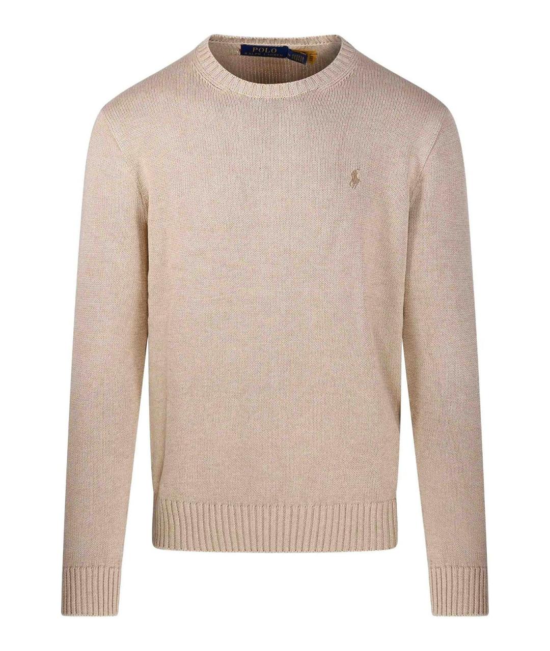 POLO RALPH LAUREN Бежевый хлопковый джемпер / свитер, фото 1