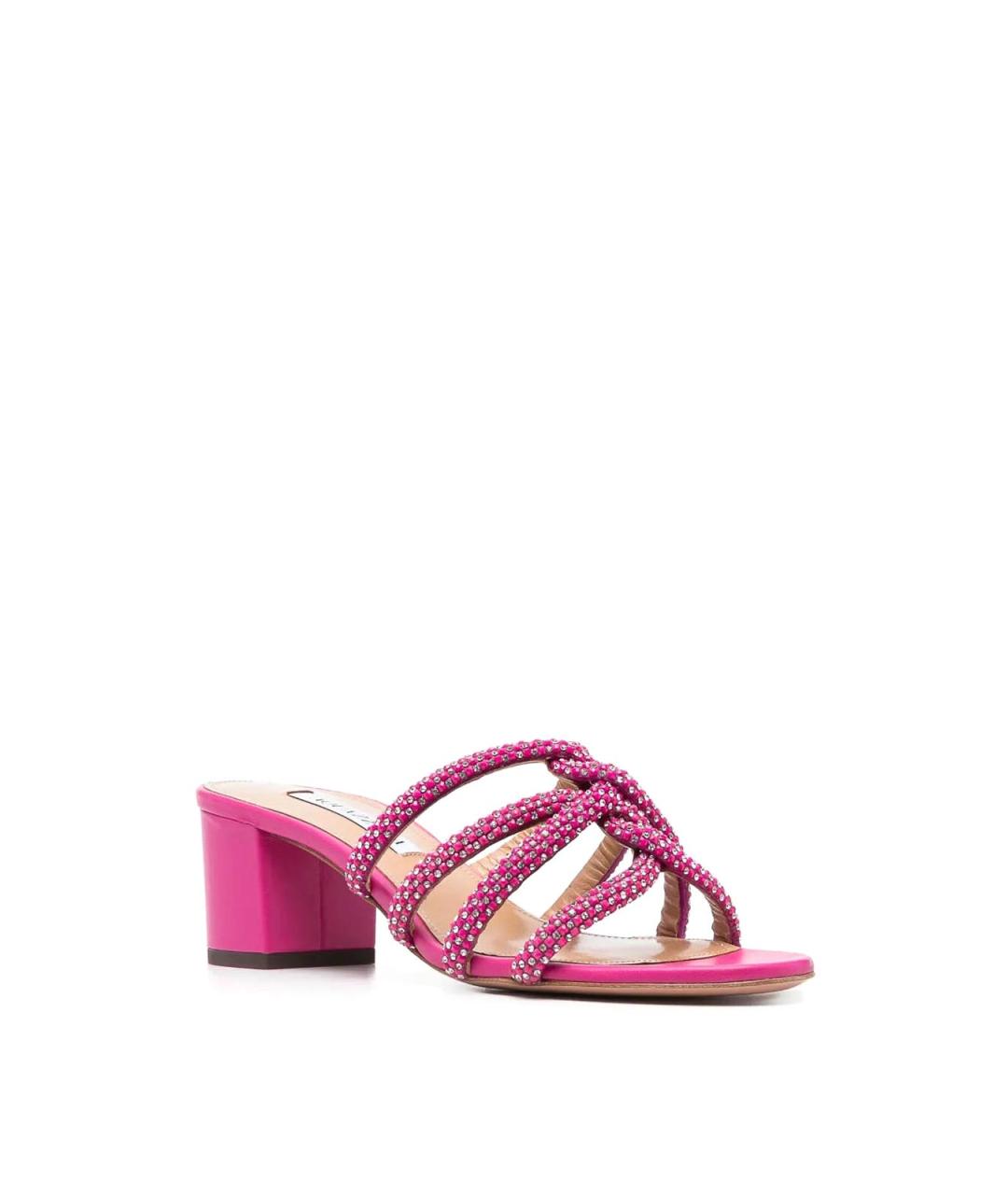 AQUAZZURA Фуксия кожаные босоножки, фото 2