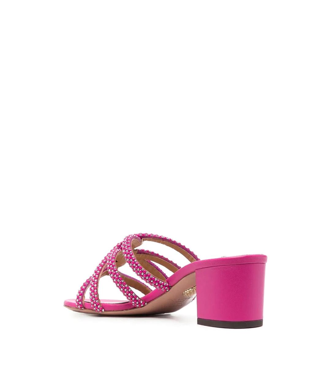 AQUAZZURA Фуксия кожаные босоножки, фото 3