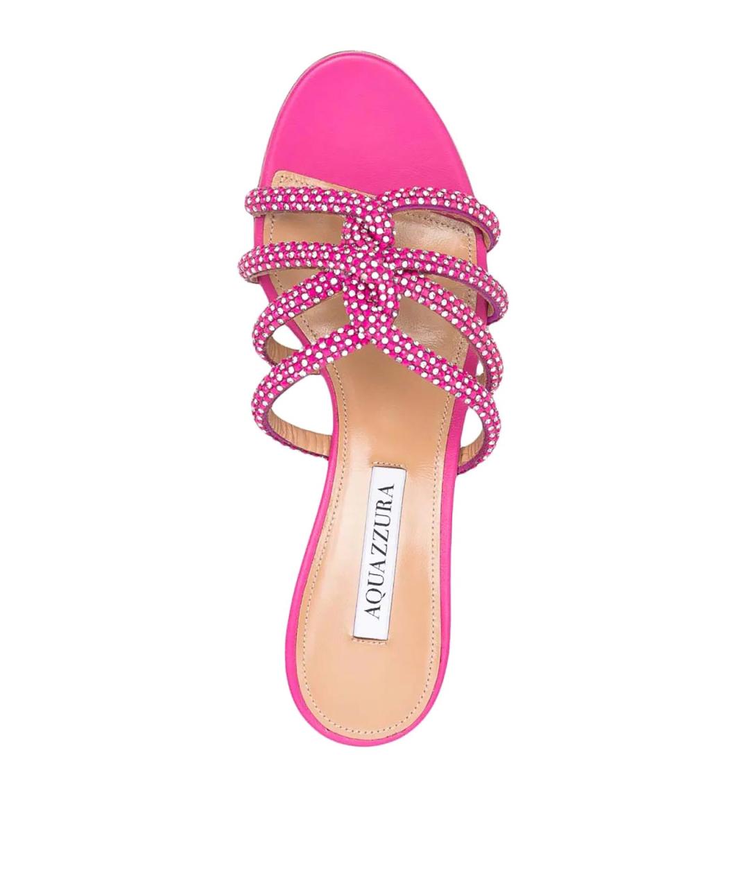 AQUAZZURA Фуксия кожаные босоножки, фото 4