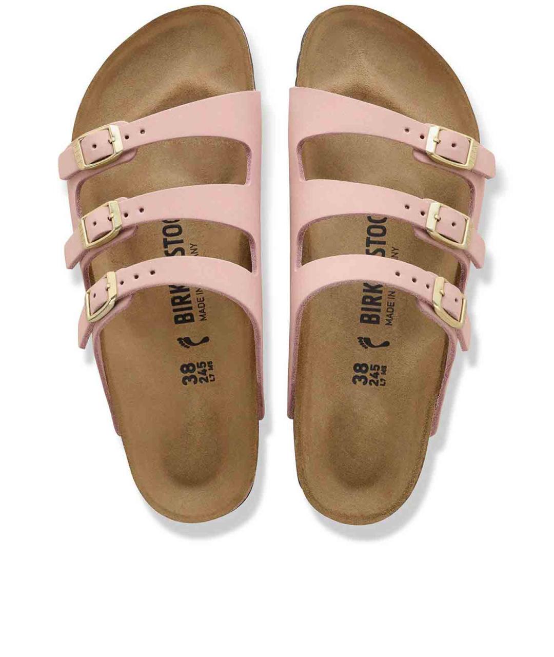 BIRKENSTOCK Бежевые кожаные шлепанцы, фото 3