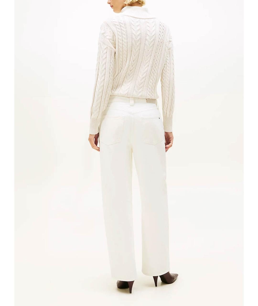 TOMMY HILFIGER Белые хлопковые прямые джинсы, фото 3