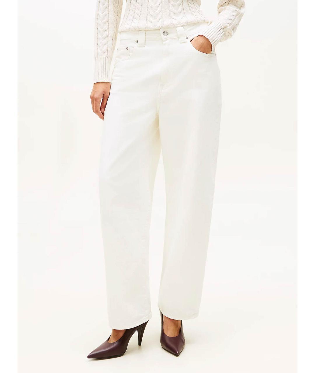TOMMY HILFIGER Белые хлопковые прямые джинсы, фото 2