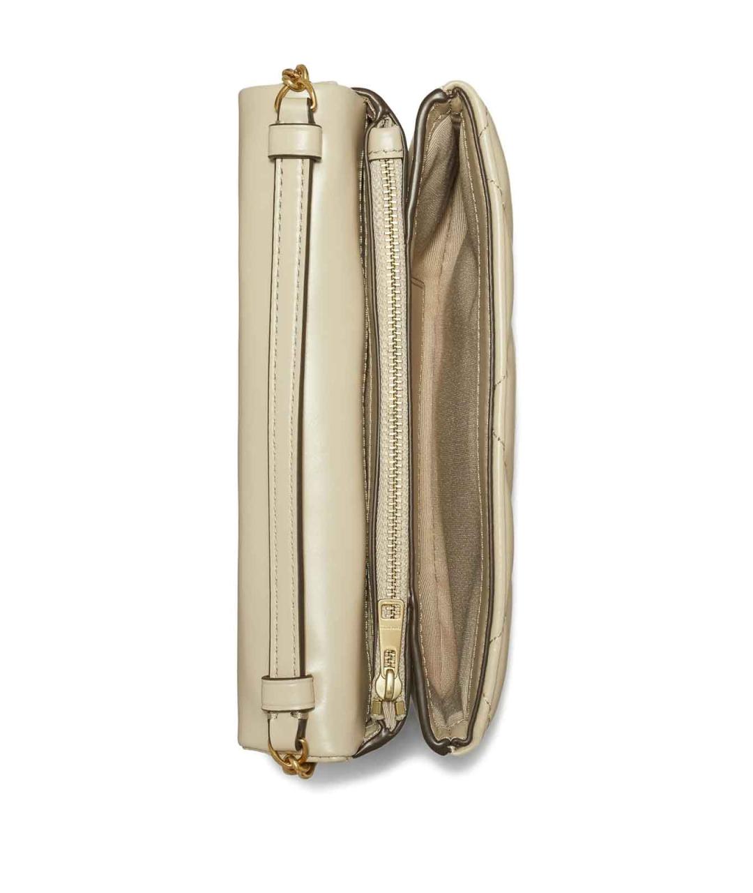 TORY BURCH Бежевый кожаный кошелек, фото 5