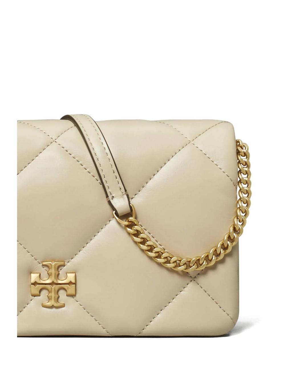 TORY BURCH Бежевый кожаный кошелек, фото 4