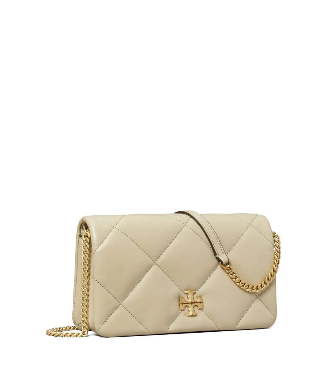 TORY BURCH Бежевый кожаный кошелек, фото 3