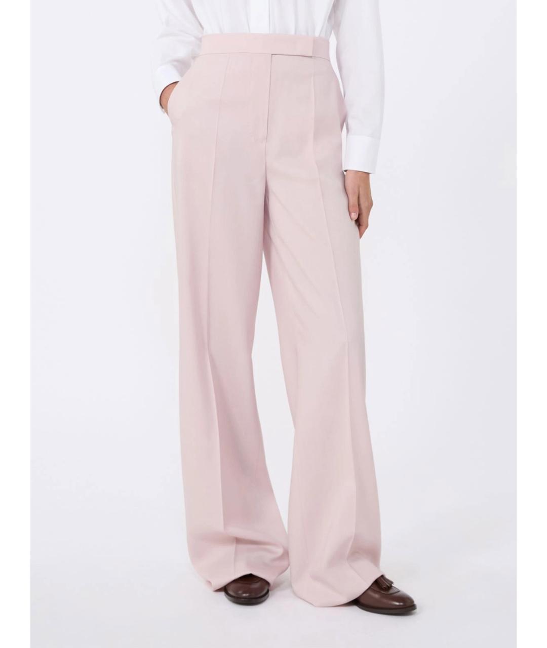 MAX MARA Розовые прямые брюки, фото 2