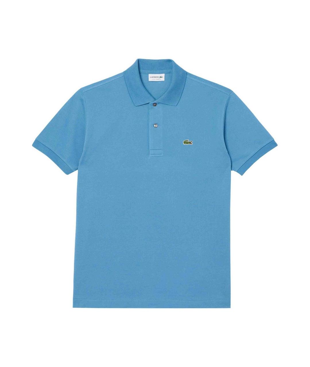 LACOSTE Голубое хлопковое поло с коротким рукавом, фото 1