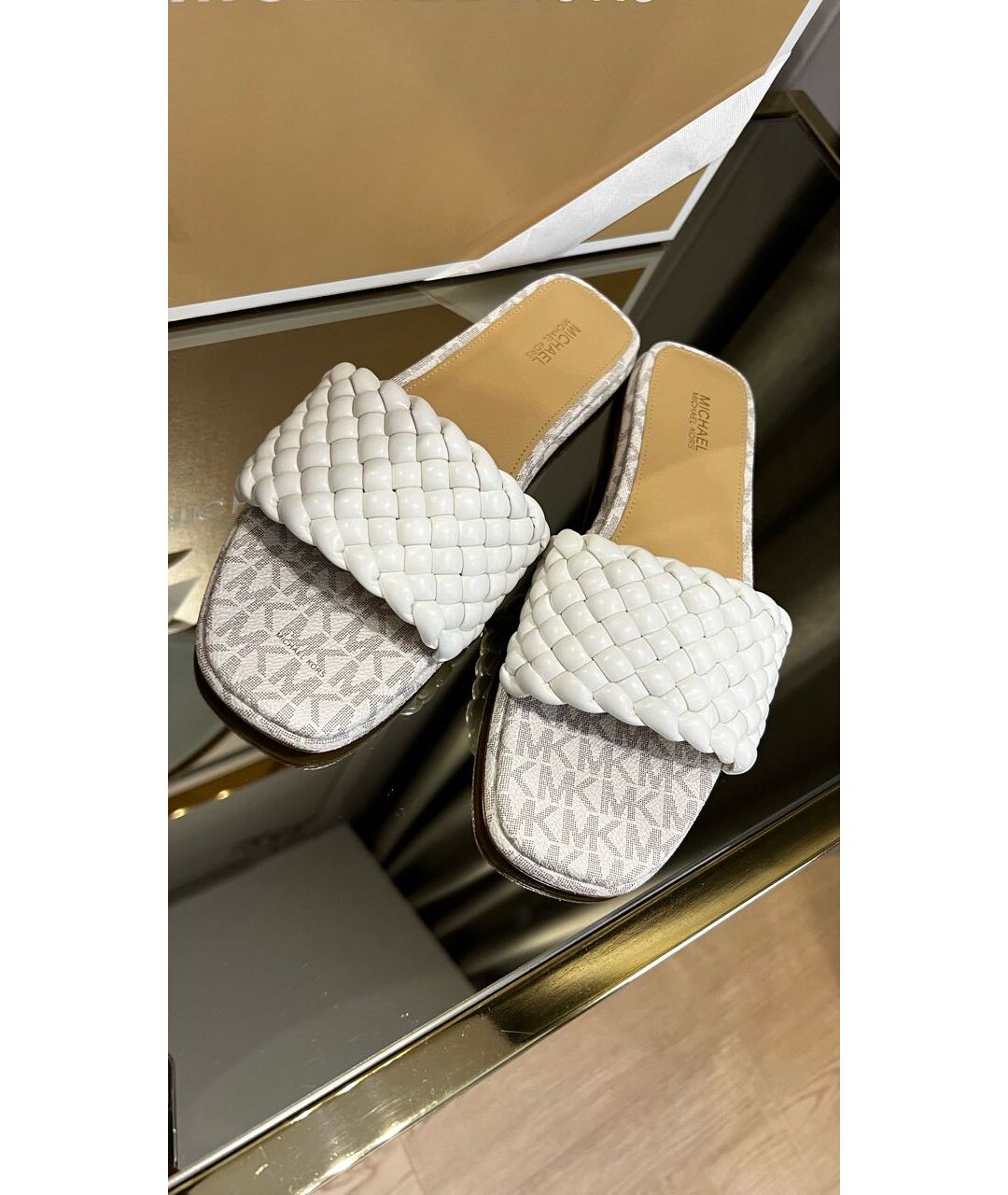 MICHAEL KORS Белые шлепанцы, фото 3