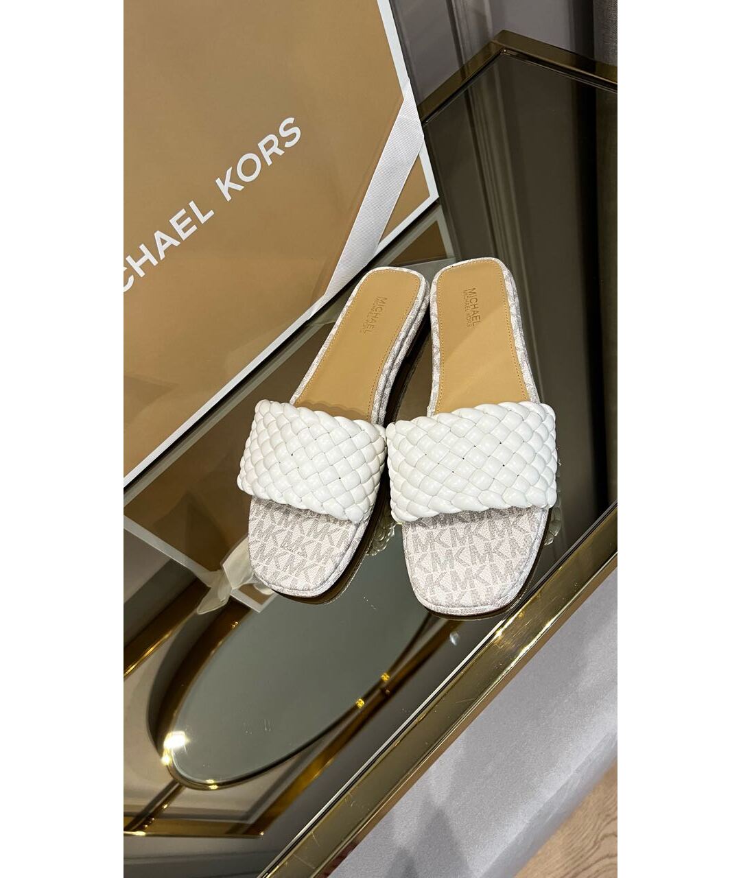 MICHAEL KORS Белые шлепанцы, фото 2