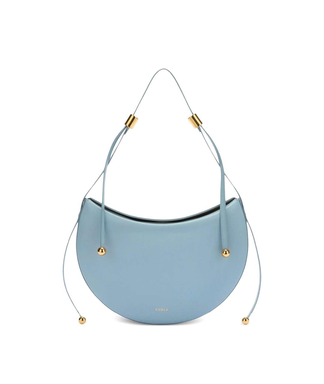 FURLA Голубая кожаная сумка через плечо, фото 1