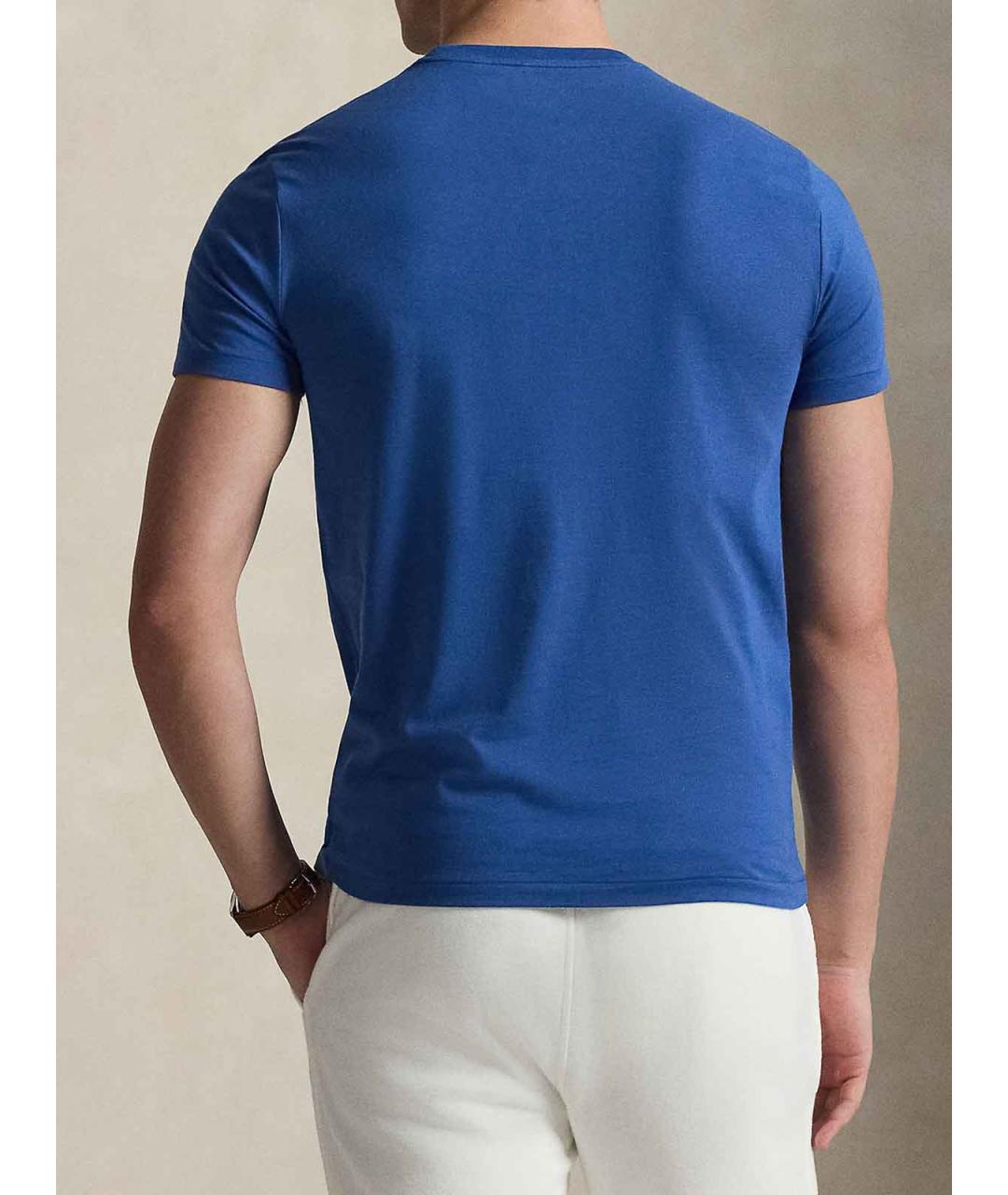 POLO RALPH LAUREN Синяя хлопковая футболка, фото 3