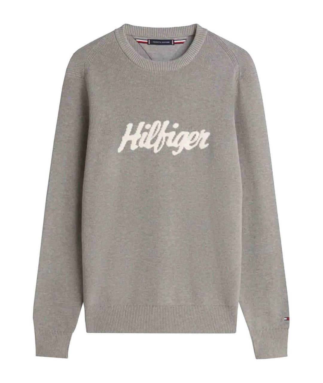 TOMMY HILFIGER Серый хлопковый джемпер / свитер, фото 1