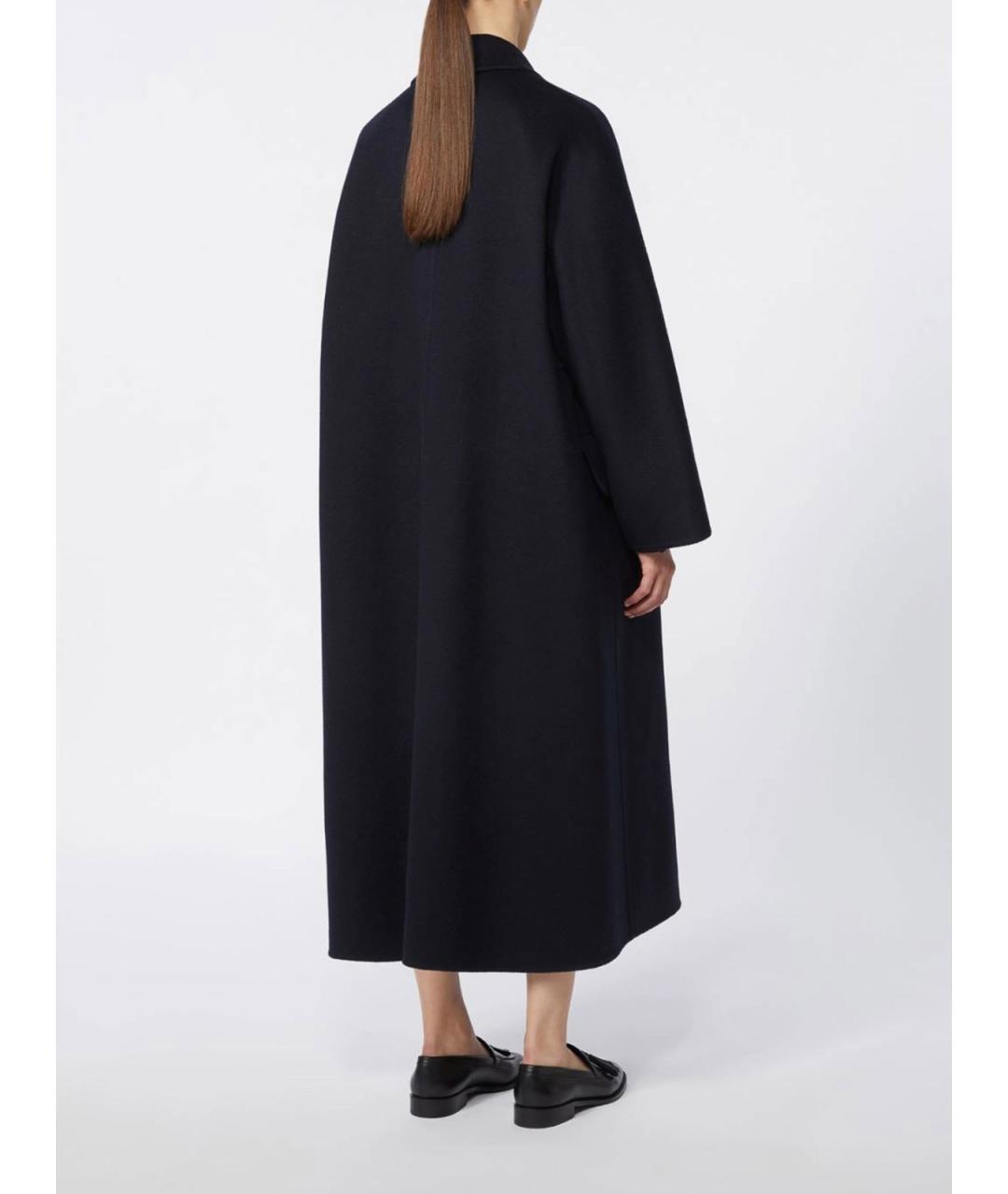 MAX MARA Темно-синее шерстяное пальто, фото 3
