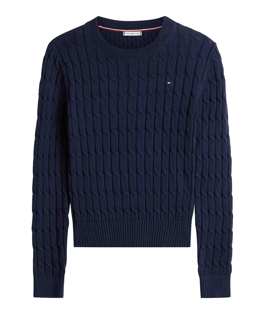 TOMMY HILFIGER Темно-синий хлопковый джемпер / свитер, фото 1