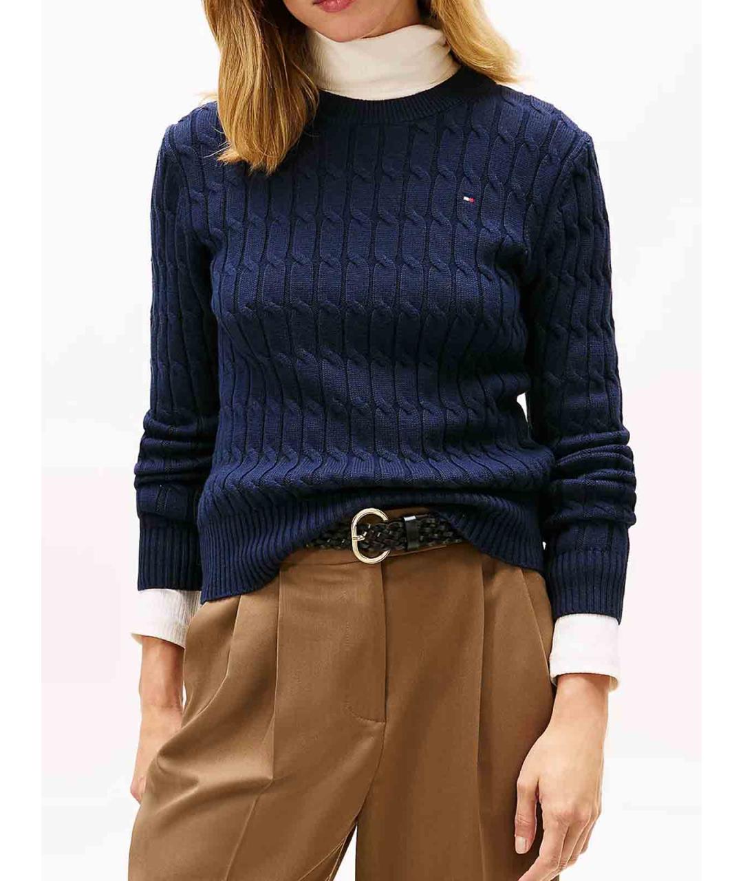 TOMMY HILFIGER Темно-синий хлопковый джемпер / свитер, фото 2