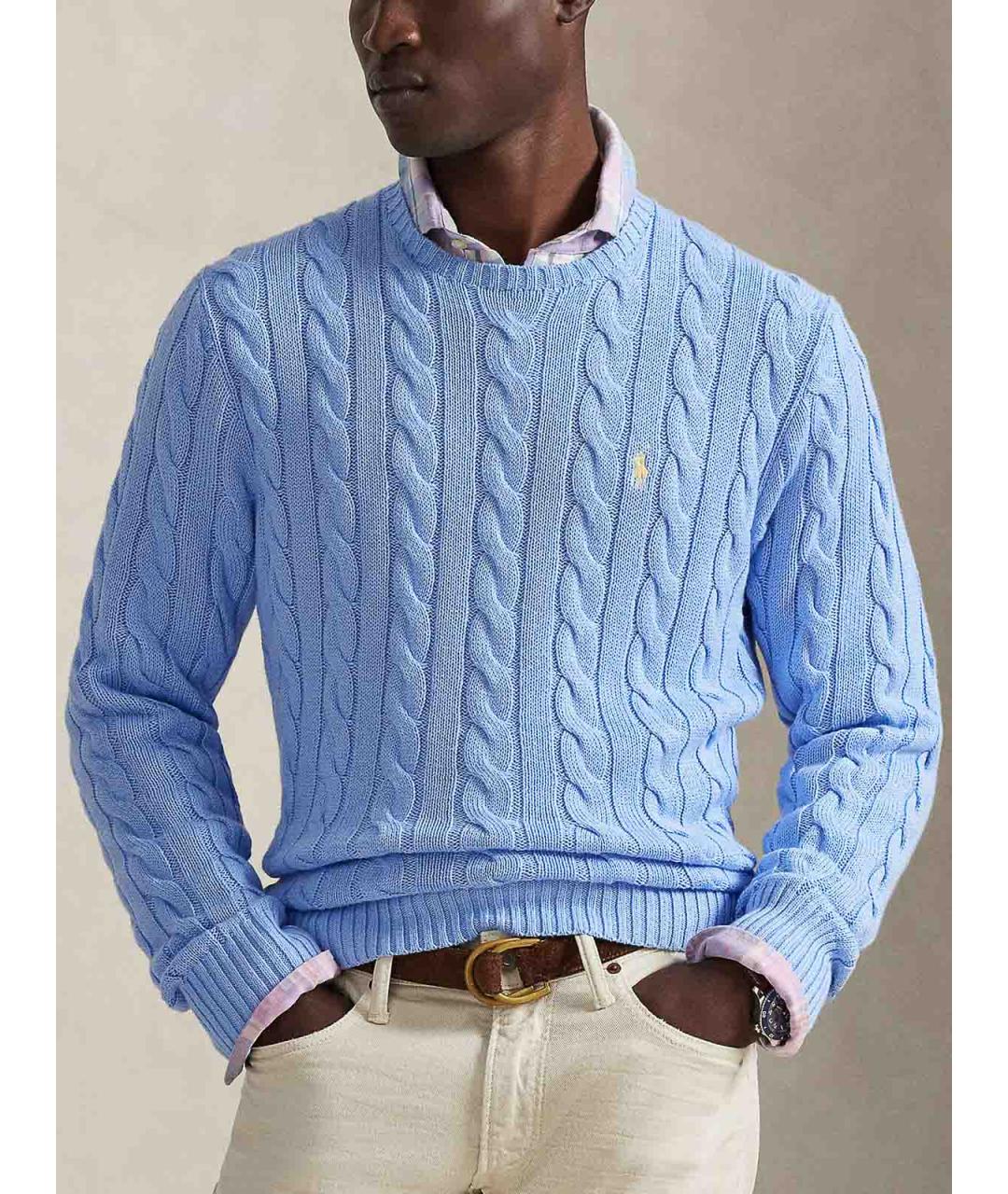 POLO RALPH LAUREN Синий хлопковый джемпер / свитер, фото 2