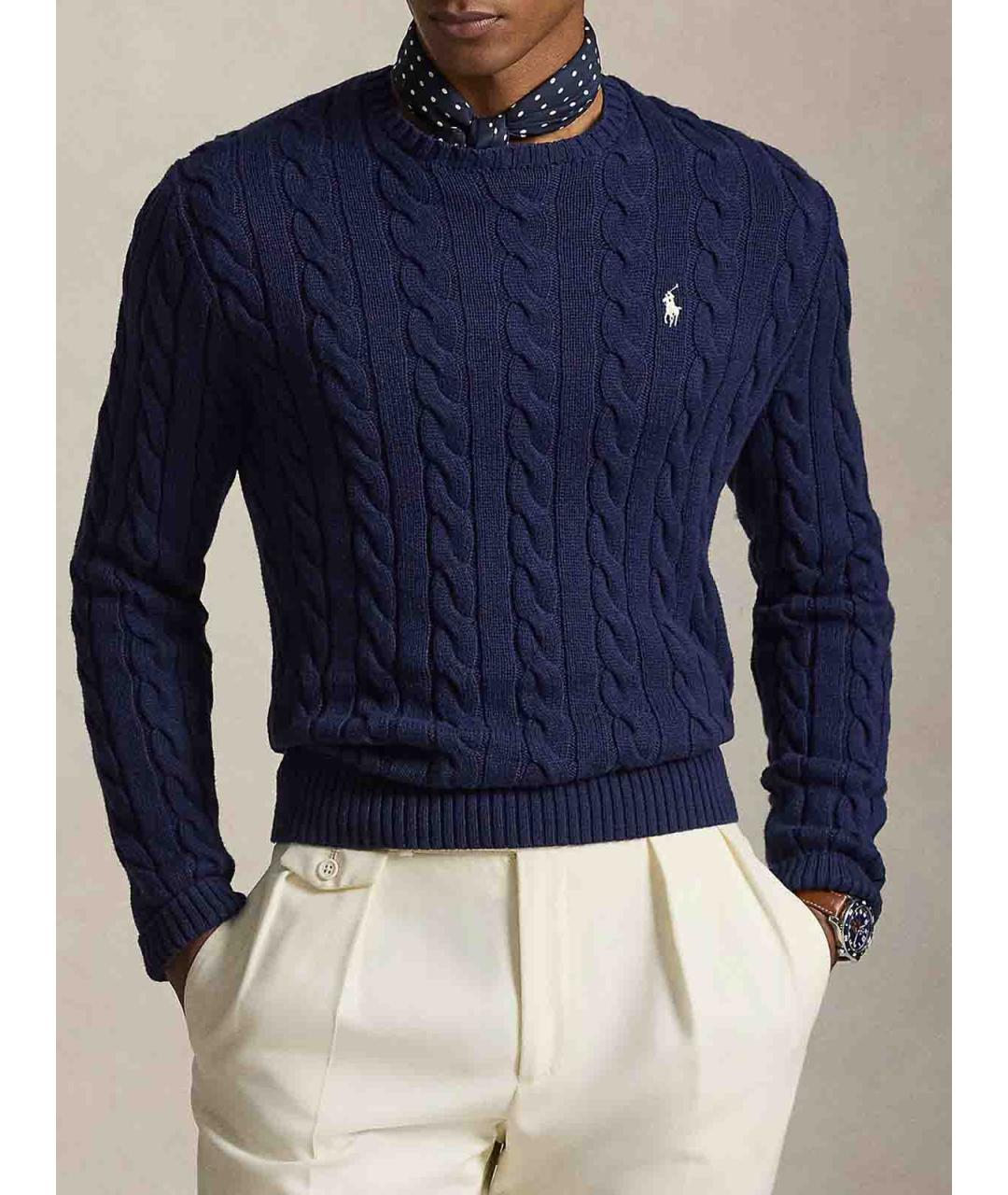 POLO RALPH LAUREN Синий хлопковый джемпер / свитер, фото 2