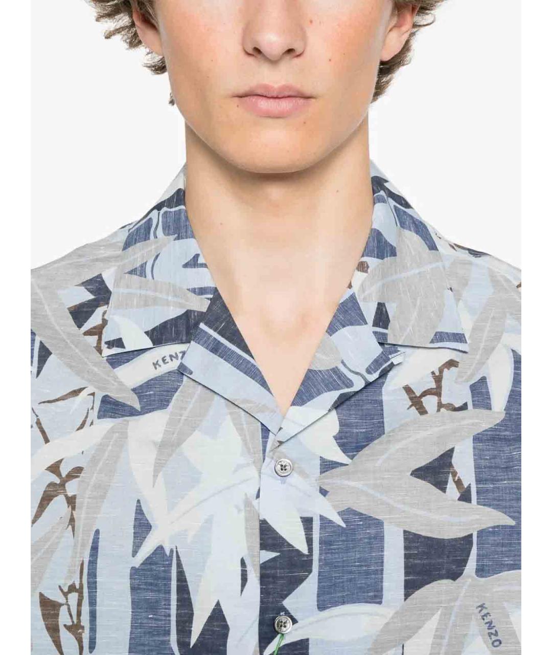 KENZO Синяя хлопковая классическая рубашка, фото 5