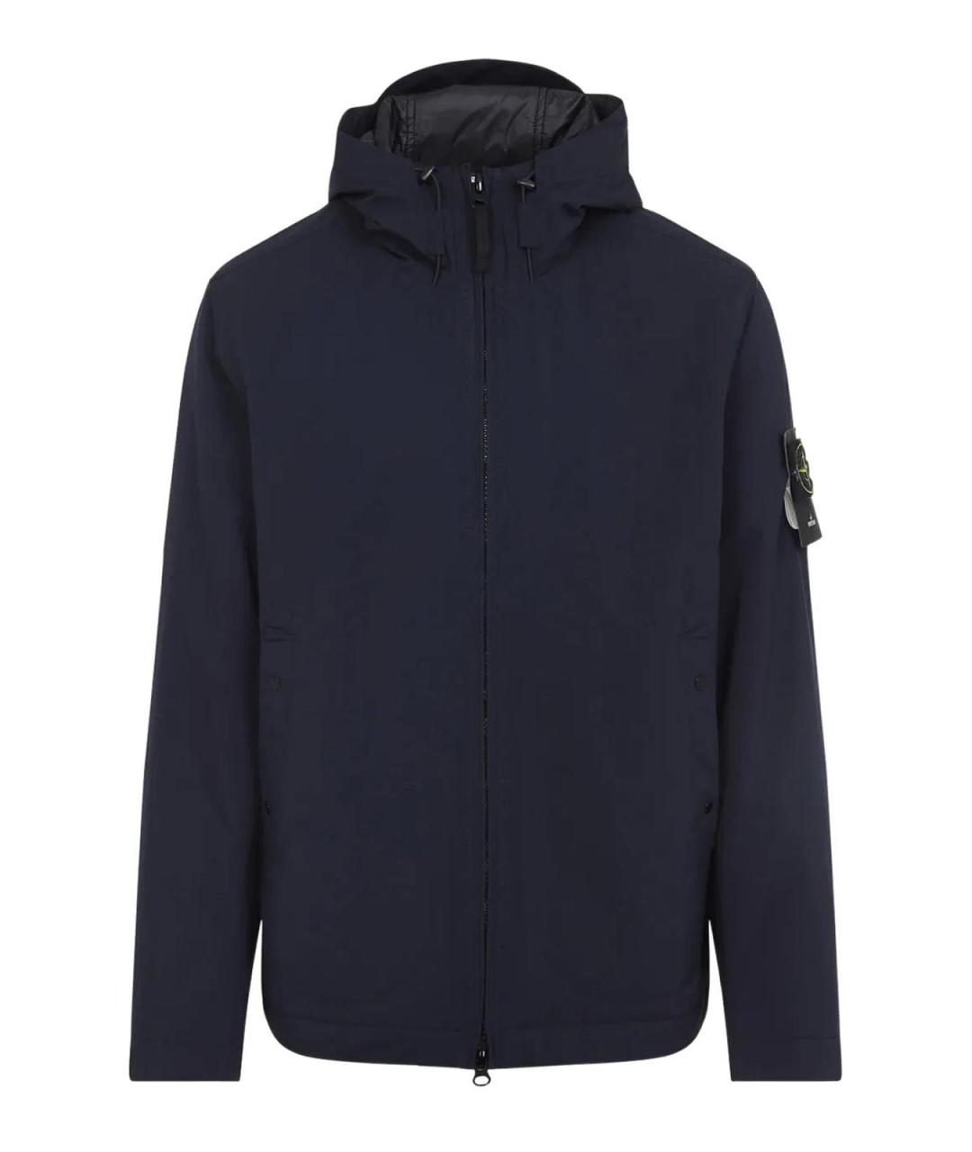 STONE ISLAND Темно-синяя полиэстеровая куртка, фото 1