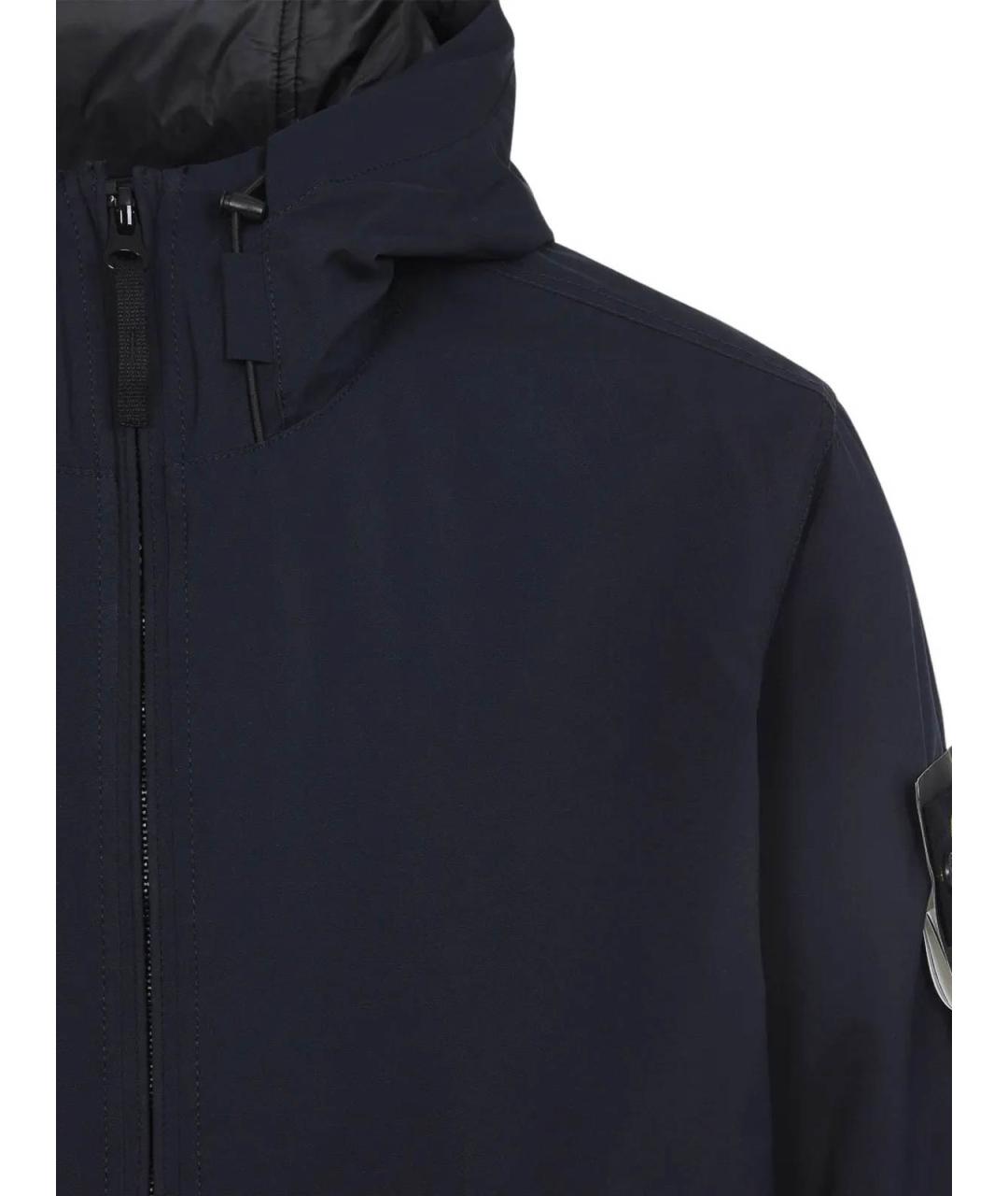 STONE ISLAND Темно-синяя полиэстеровая куртка, фото 4