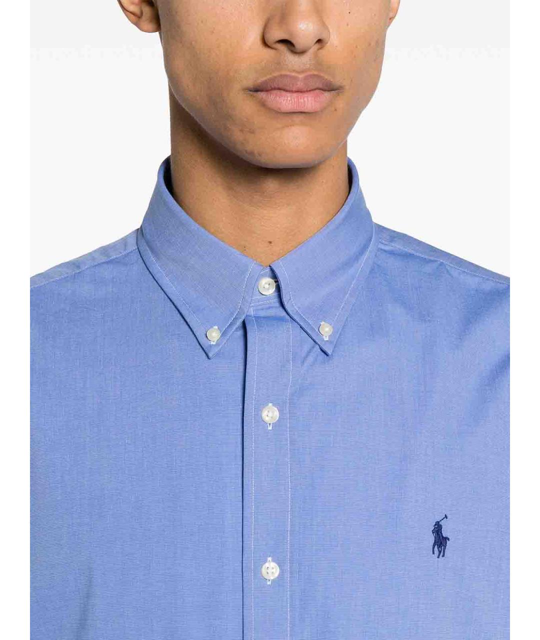 POLO RALPH LAUREN Синяя хлопковая классическая рубашка, фото 5