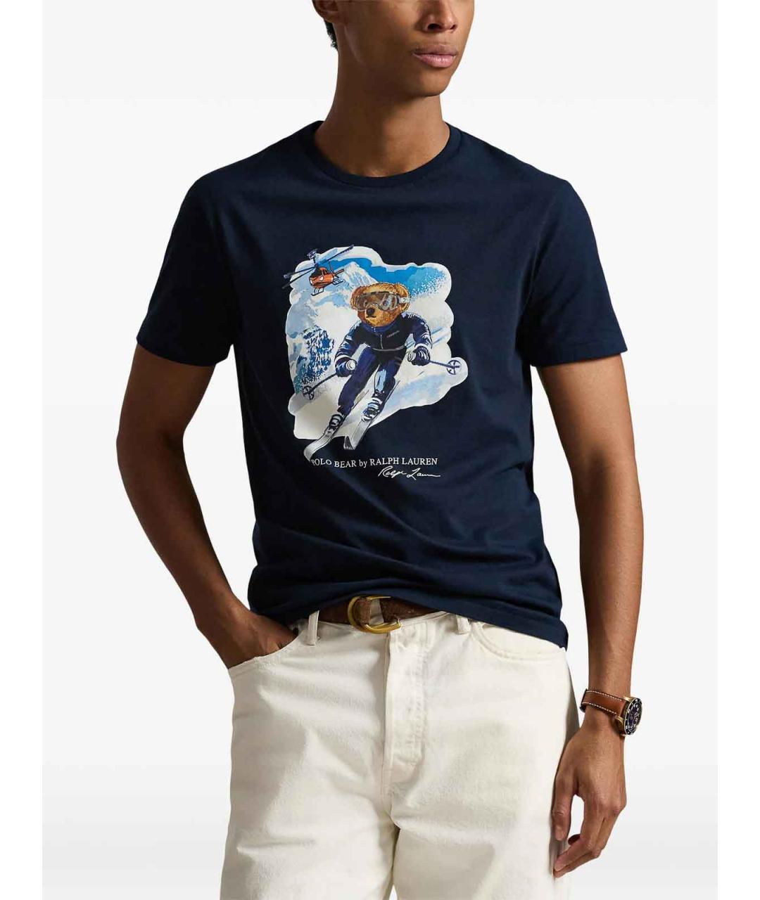 POLO RALPH LAUREN Синяя хлопковая футболка, фото 3