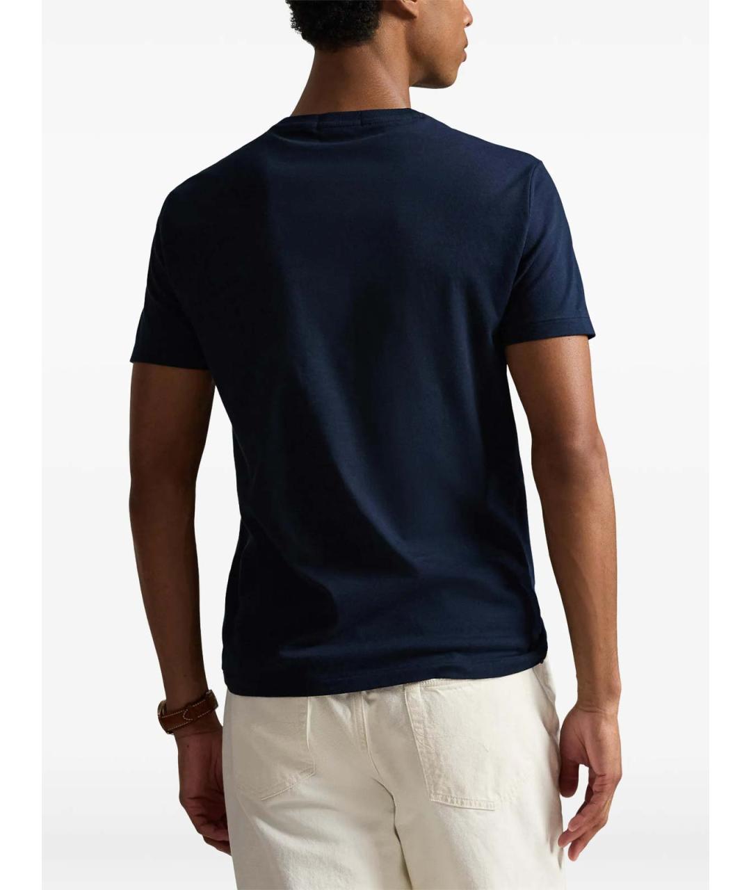 POLO RALPH LAUREN Синяя хлопковая футболка, фото 4