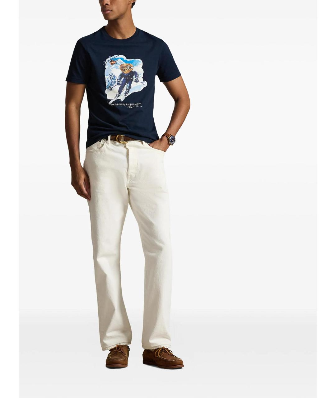 POLO RALPH LAUREN Синяя хлопковая футболка, фото 2