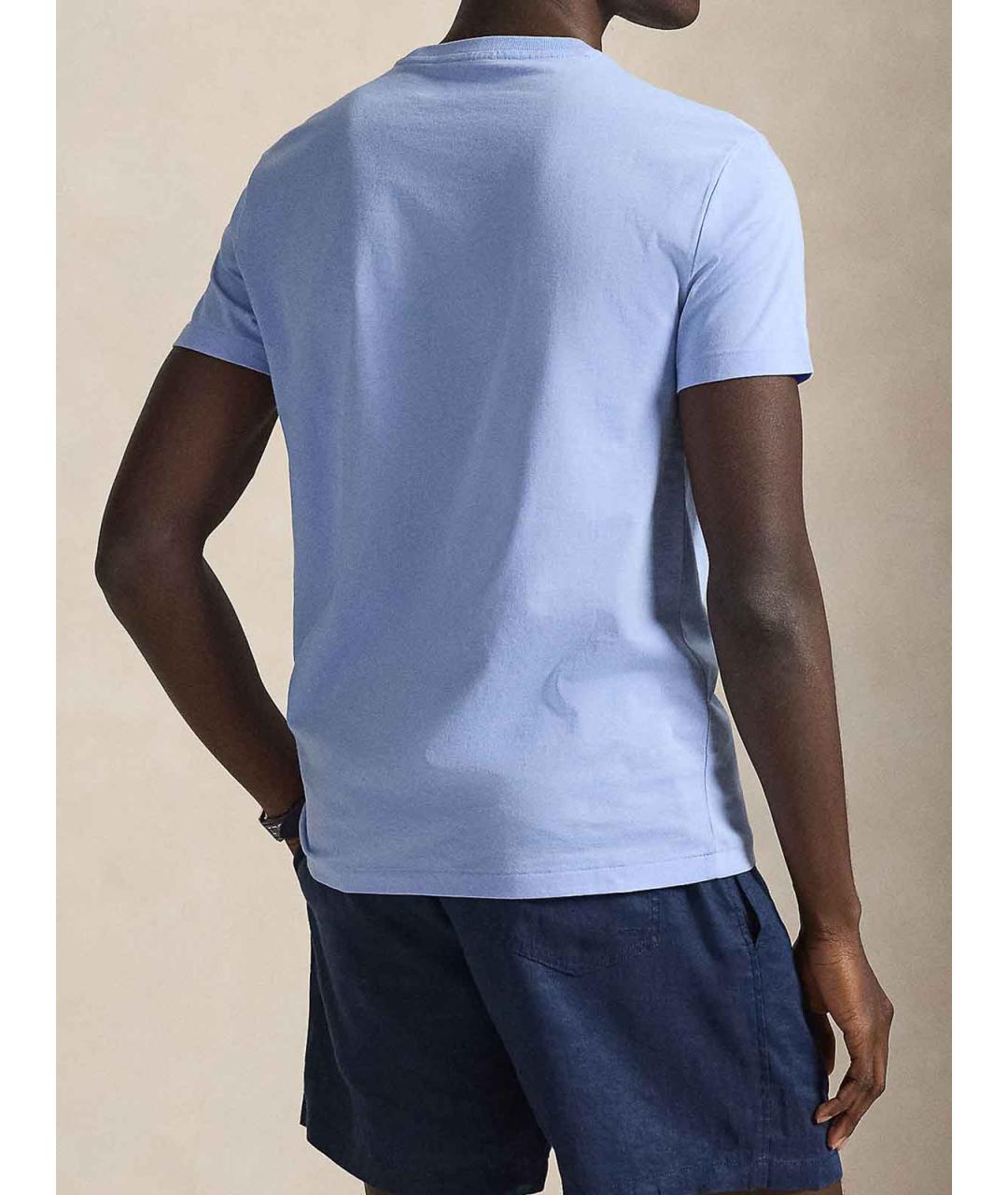 POLO RALPH LAUREN Синяя хлопковая футболка, фото 3
